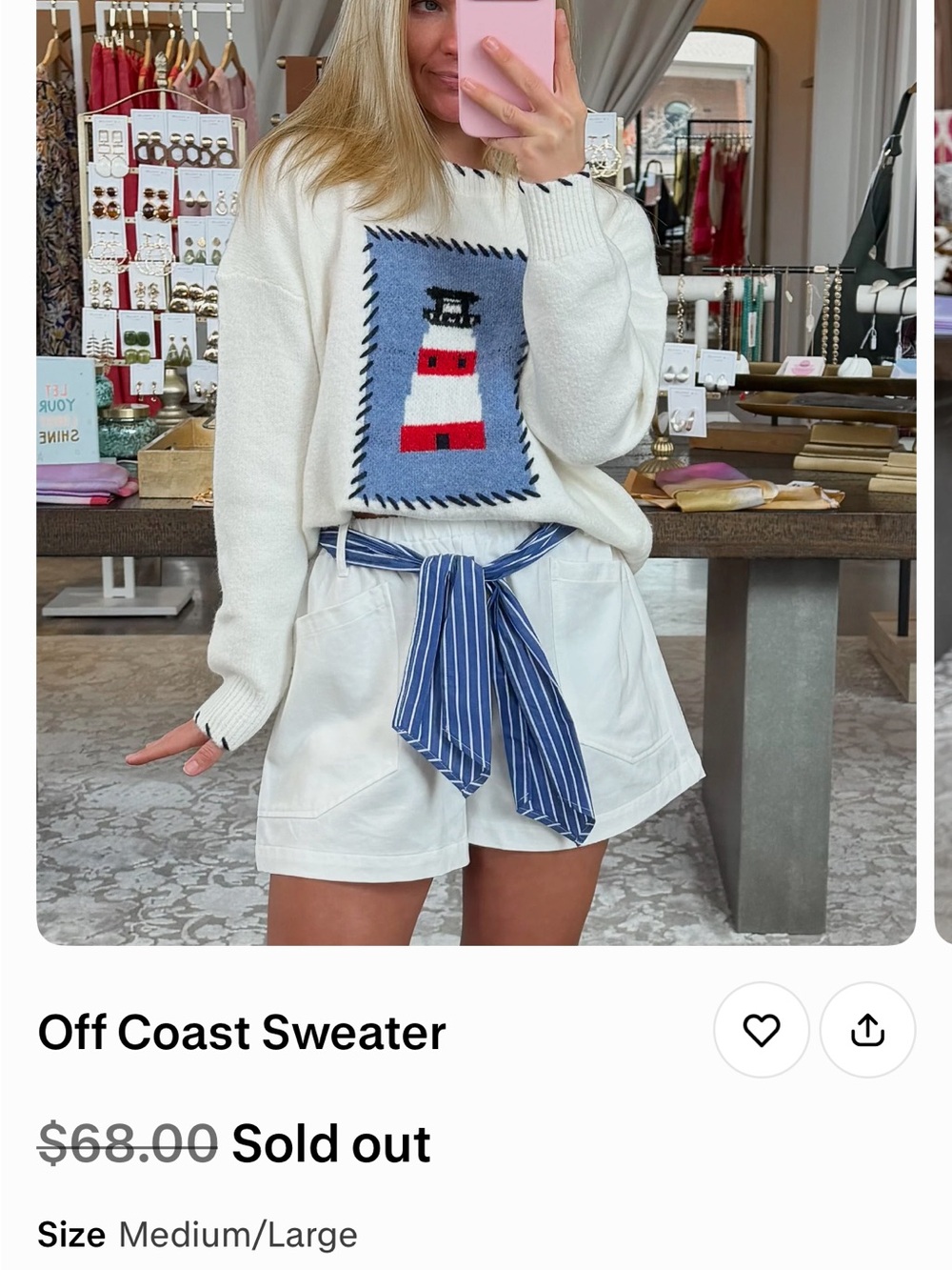 Lighthouse Graphic Ivory Sweater